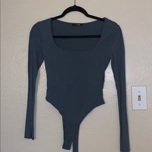 Blue long sleeve bodysuit